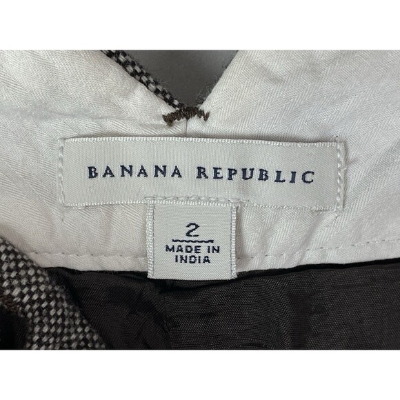 Banana Republic Women 29 Vintage Pants Wool Gray Herringbone Trouser Preppy Y2K - Picture 6 of 12